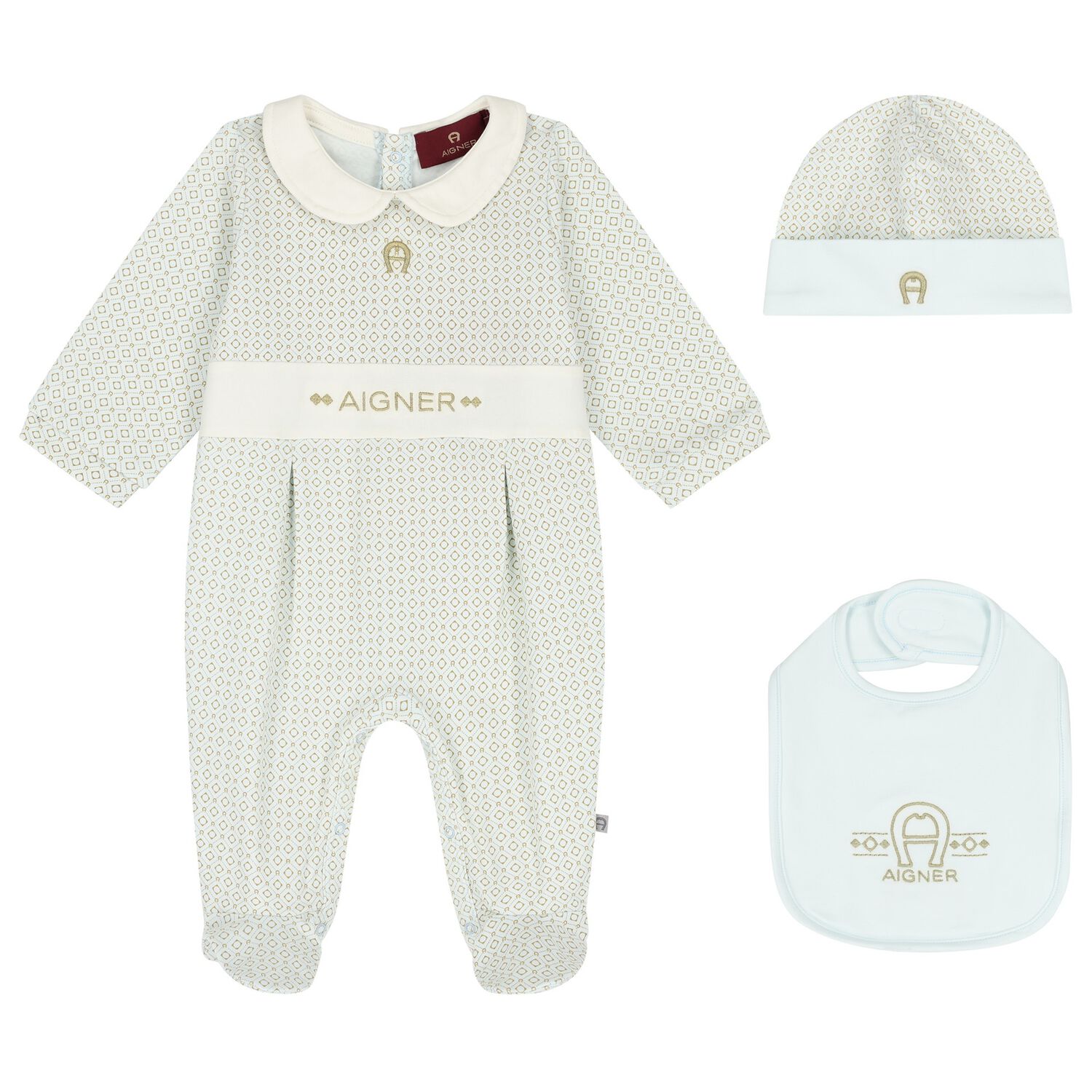 Baby Boys Blue Logo Babygrow Gift Set, 1, hi-res image number null