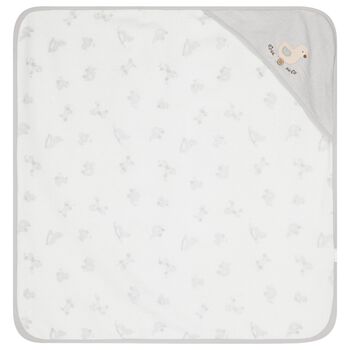 White & Grey  Hooded Towel 