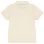 Boys Beige Logo Polo Shirt, 2, hi-res