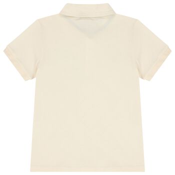 Boys Beige Logo Polo Shirt