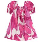Girls Pink & Purple Ruffled Marmo Dress, 1, hi-res