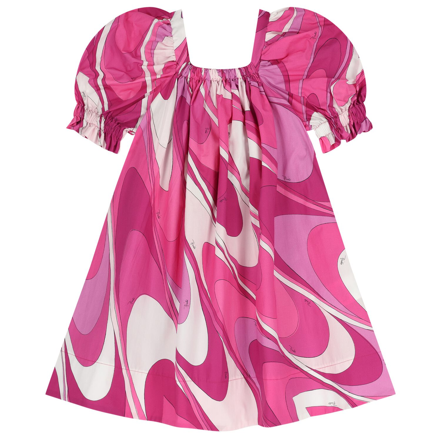 Girls Pink & Purple Ruffled Marmo Dress, 1, hi-res
