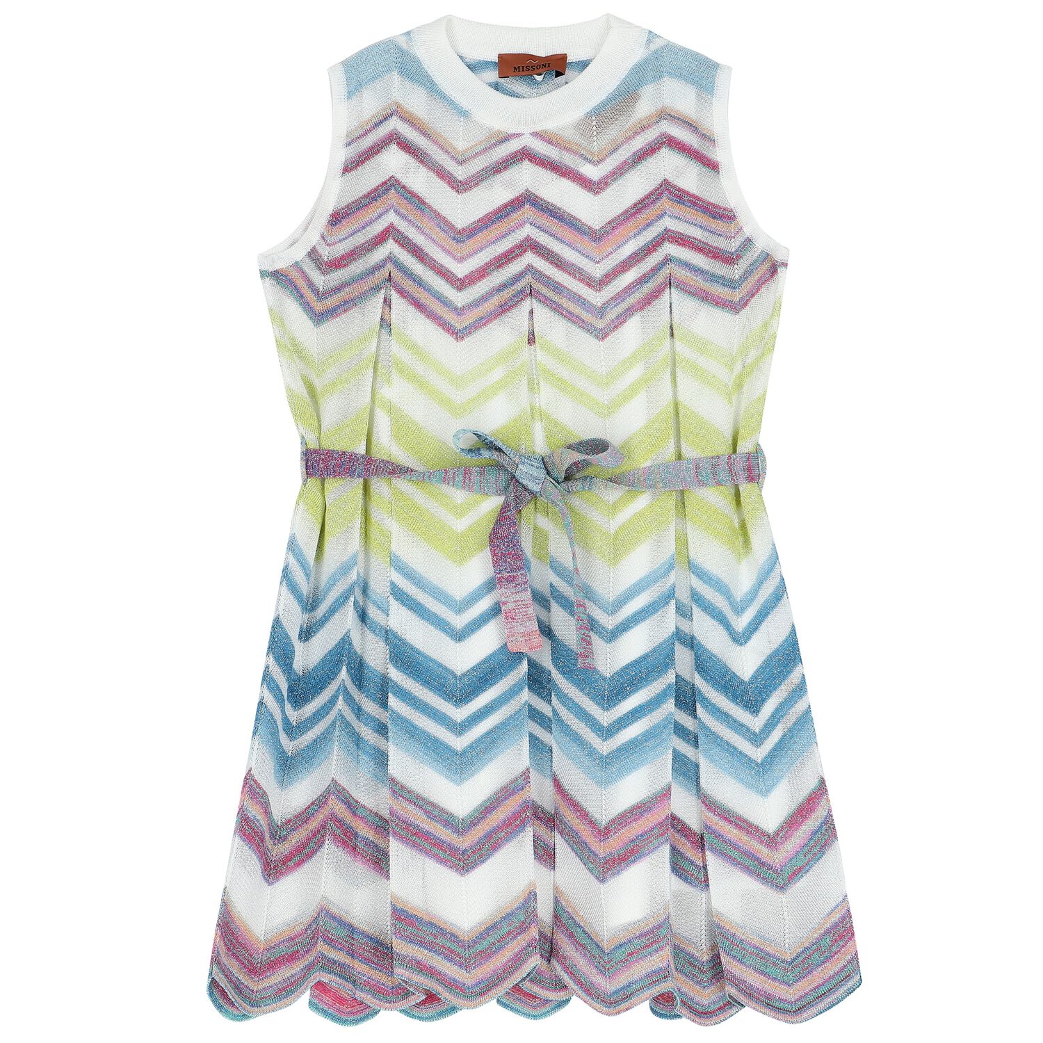 Girls Multi-Coloured Zigzag Dress, 1, hi-res