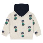 Younger Boys Beige Raccoon Tracksuit Set, 2, hi-res