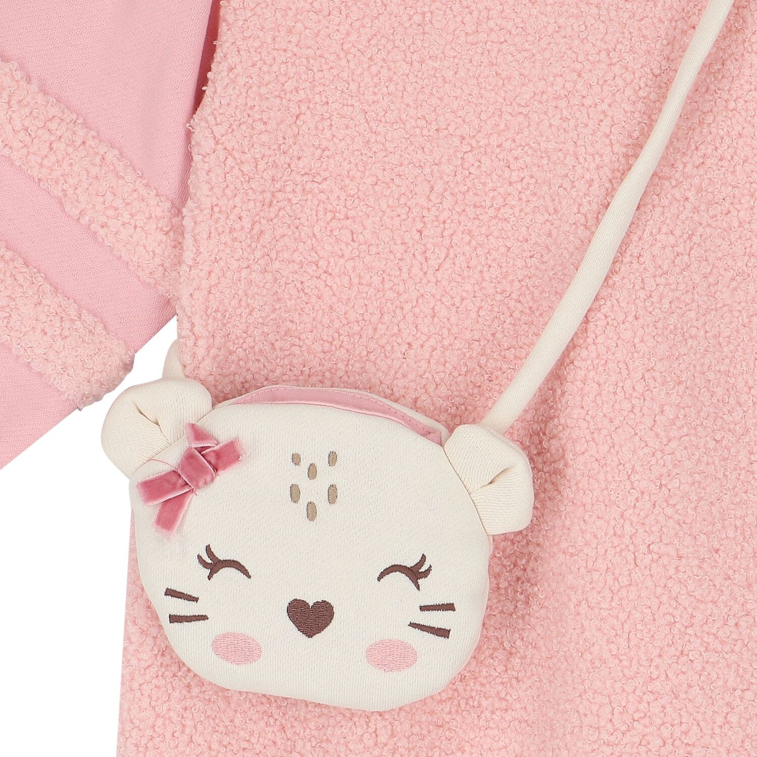 طقم فستان وحقيبة بنات باللون الوردى, 2, hi-res