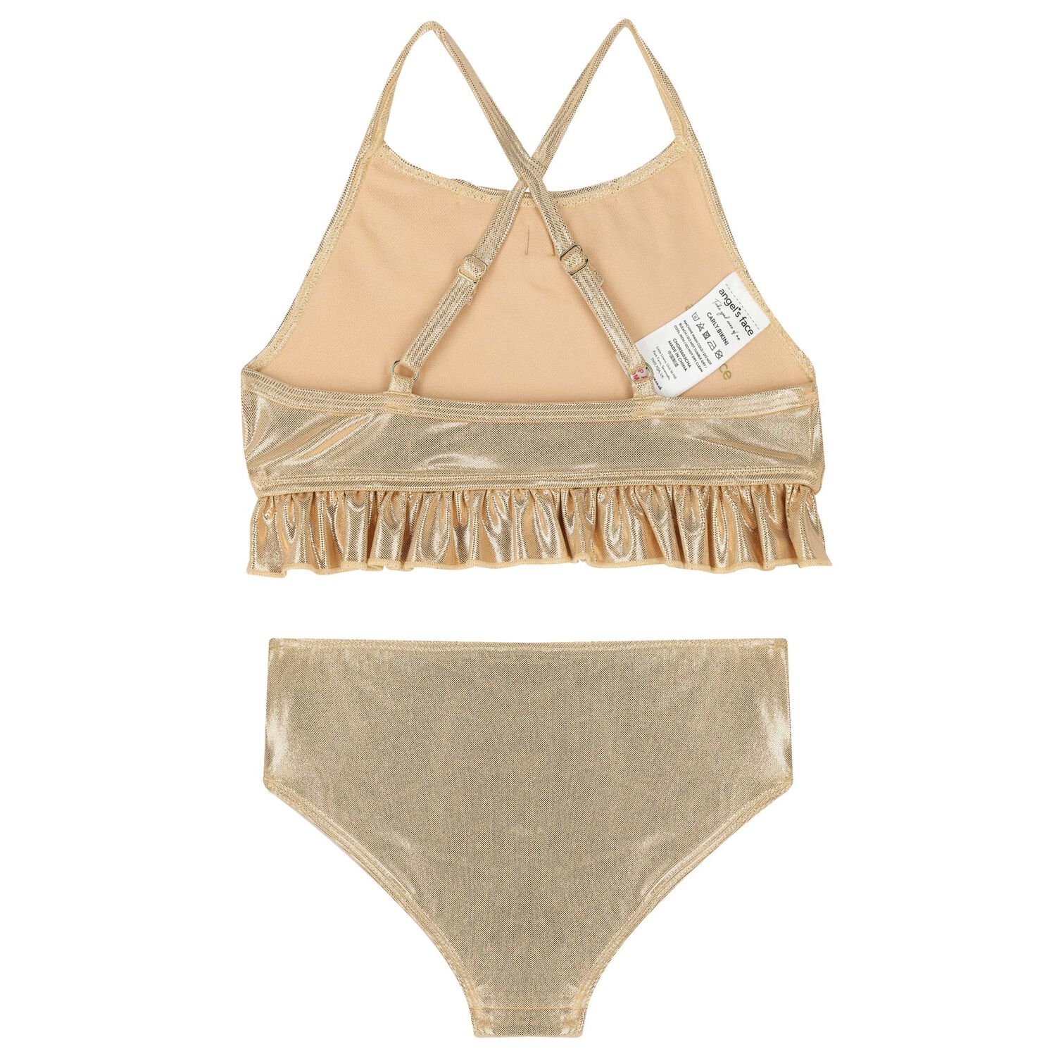 Girls Gold Bow Bikini, 2, hi-res image number null