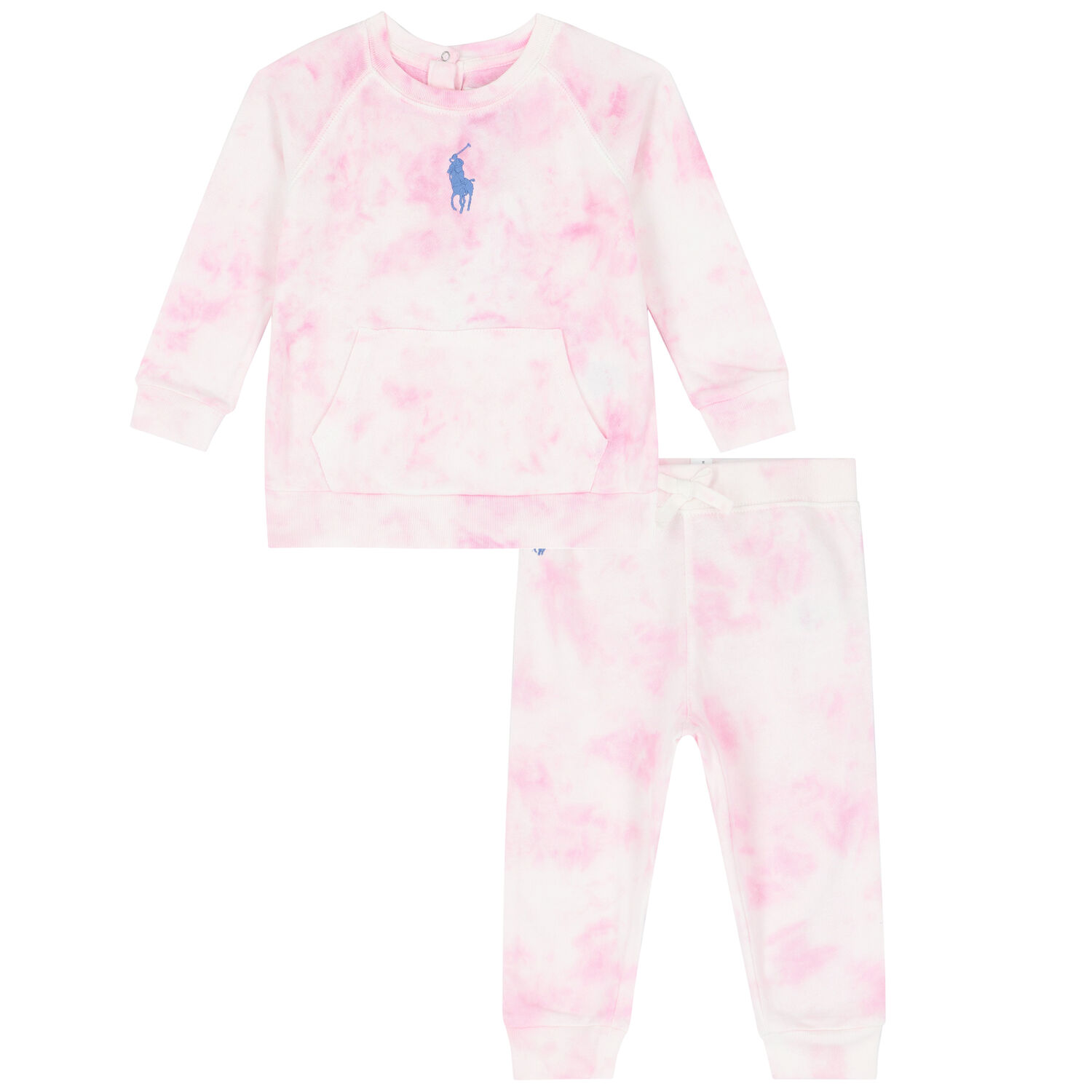 Baby Girls Pink Logo Tie Dye Tracksuit, 1, hi-res image number null