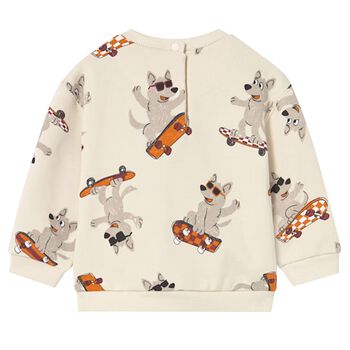 Younger Boys Ivory Dogs Sweatshirt