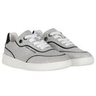 Girls Grey Logo Suede Trainers, 1, hi-res