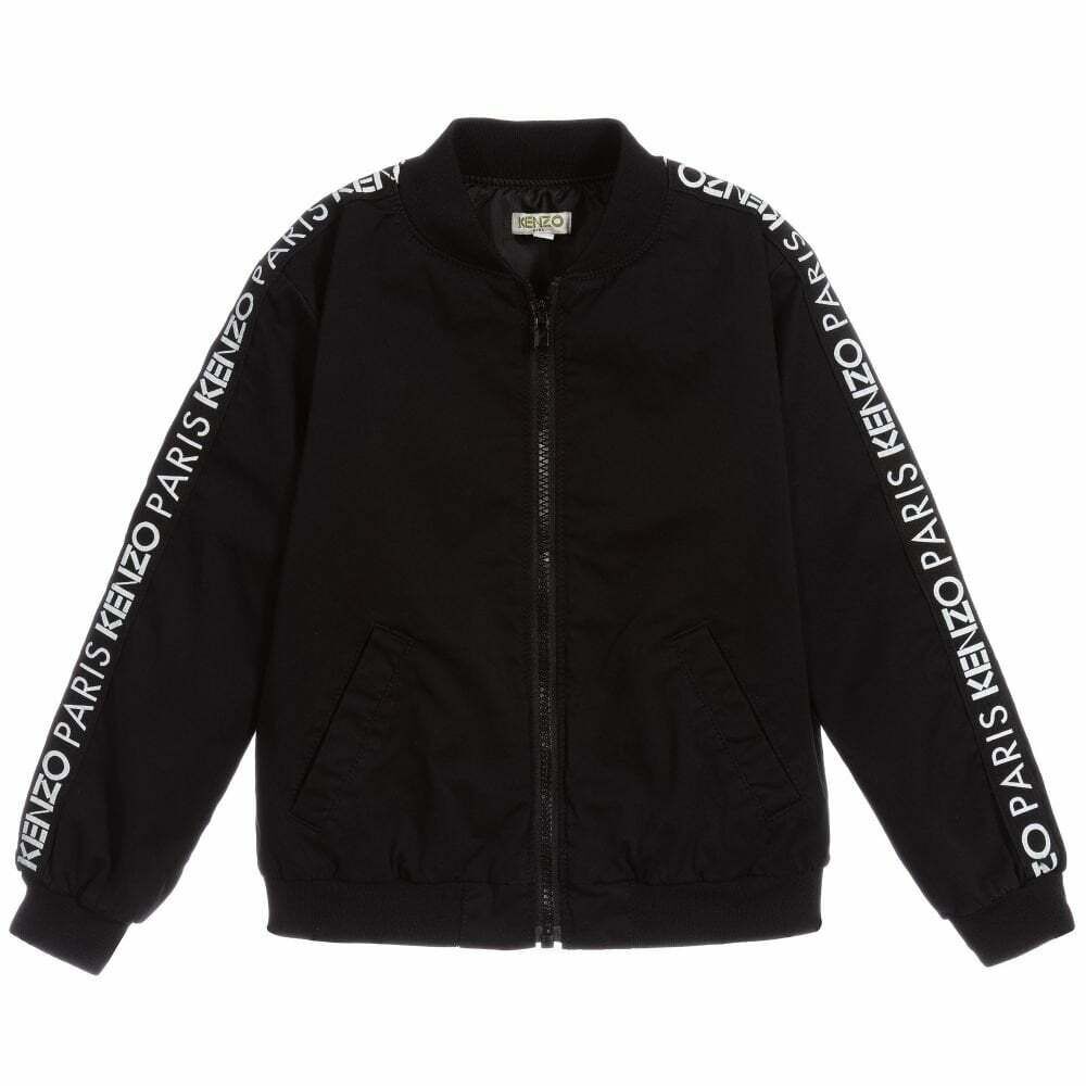 KENZO KIDS Boys Black Logo Jacket Junior Couture