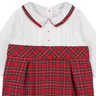 Baby Boys White & Red Tartan Romper, 1, hi-res