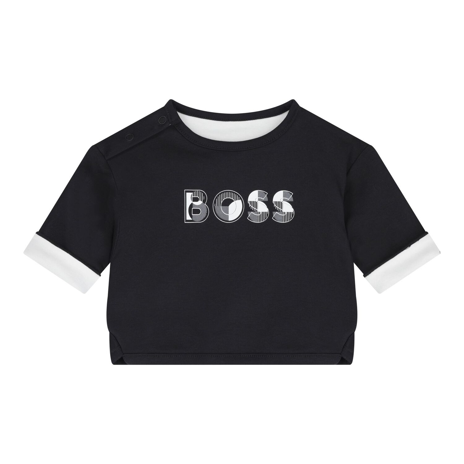 طقم بنطلون قابل للعكس بالشعار للاولاد باللون الابيض والاسود , 1, hi-res