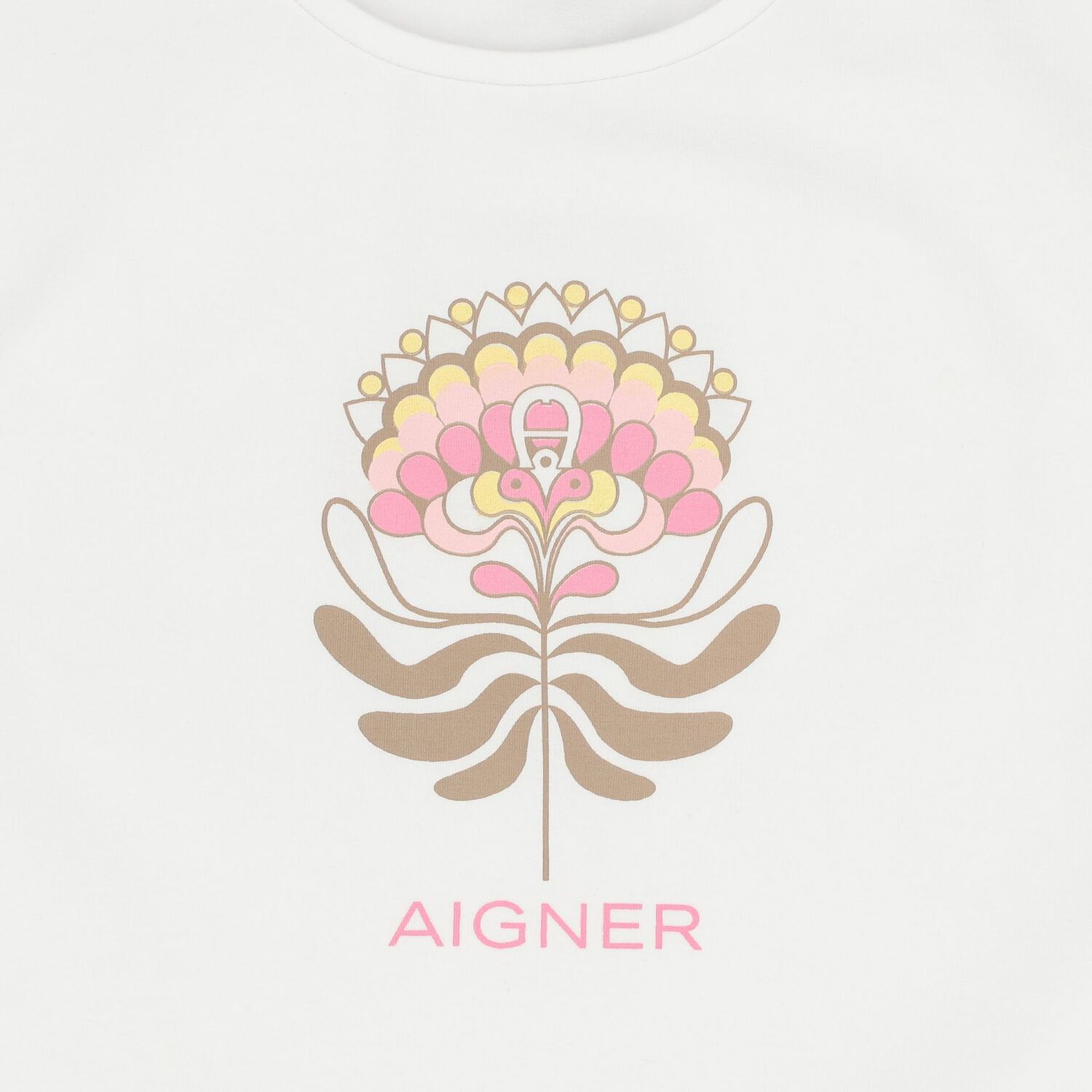 Girls White Flower Logo T-Shirt, 1, hi-res image number null