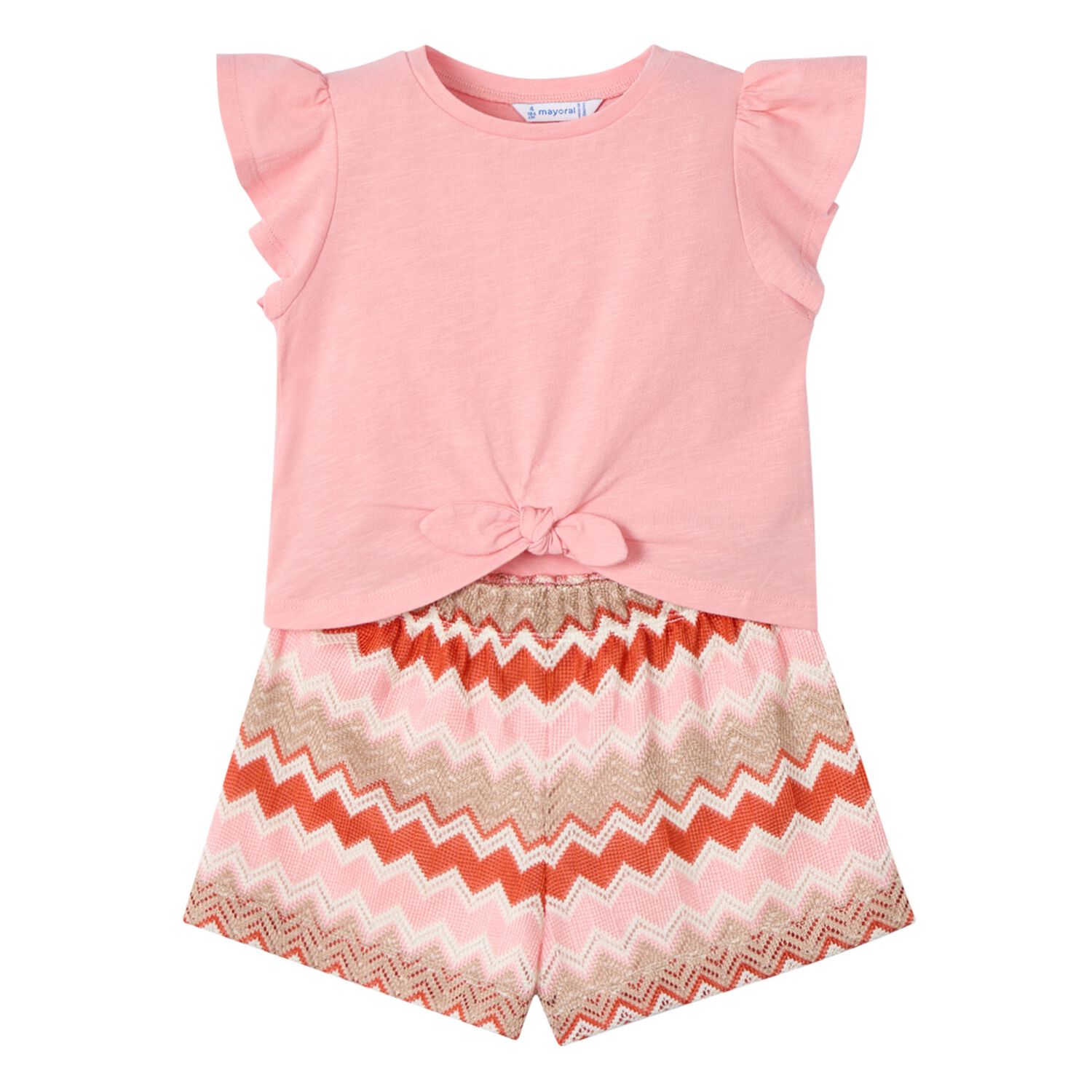 Mayoral Knit Shorts Set - Pink Apples