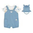 Baby Boys White & Blue Romper Set, 2, hi-res