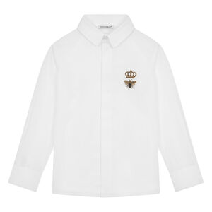 Boys White Bee & Crown Shirt
