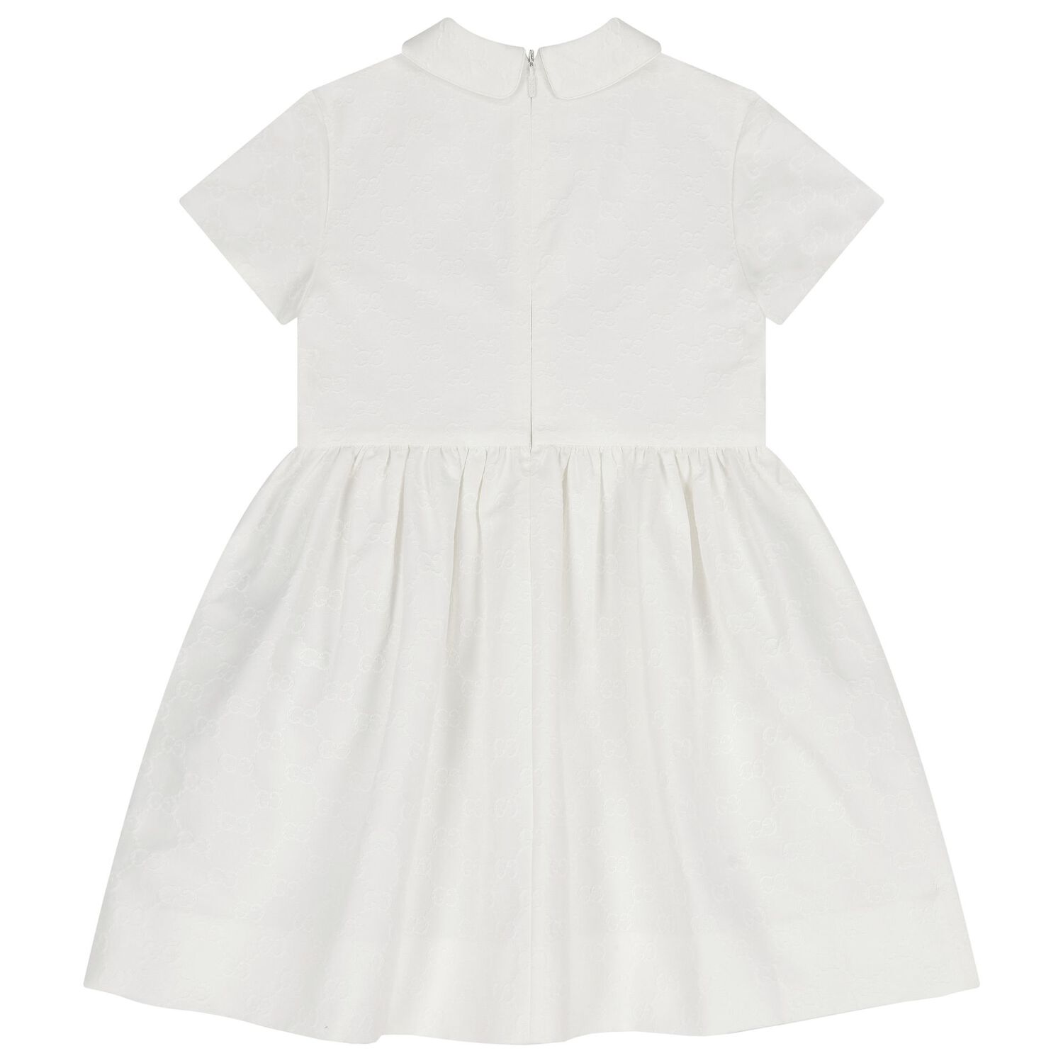 Girls White GG Logo Dress, 1, hi-res