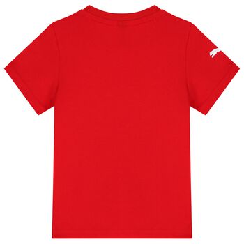 Boys Red Ferrari Logo T-Shirt