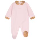 طقم هدايا ملابس أطفال بناتي بطبعة خريطة جغرافية باللونين الوردي والبيج, 2, hi-res