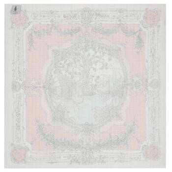 Ivory & Pink Tapestry Swaddle Blanket