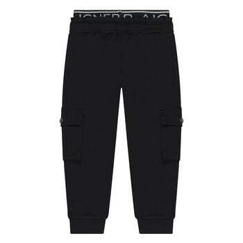 Younger Boys Black Logo Joggers