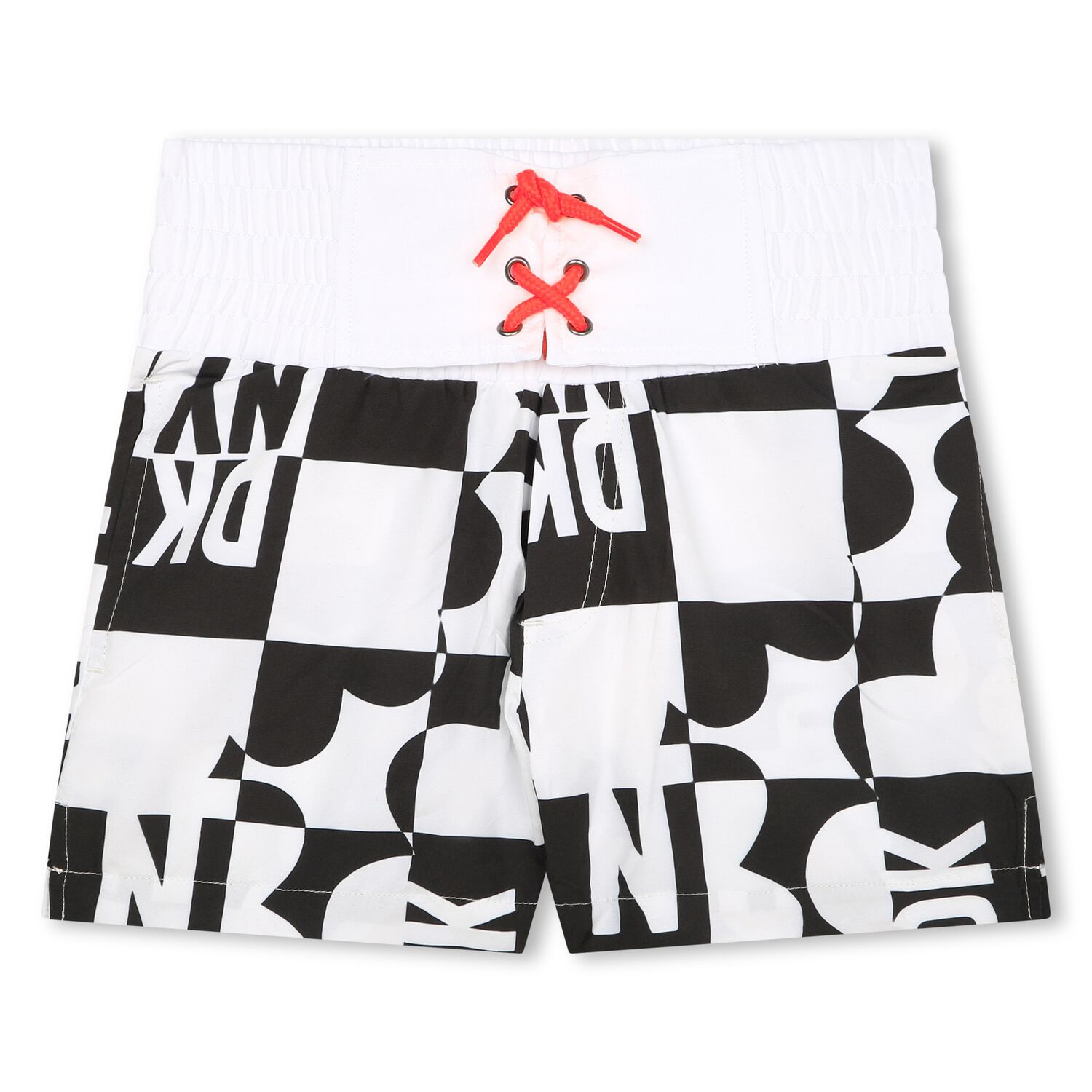 Girls Black & White Logo Swim Shorts, 1, hi-res image number null