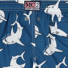 Boys Navy Blue Sharks Swim Shorts, 1, hi-res