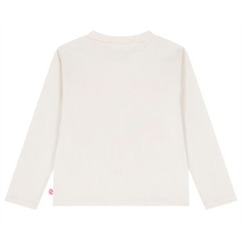 Girls Ivory Sequin Bird Long Sleeve Top