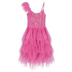 Girls Pink Embellished Tulle Dress Set, 1, hi-res