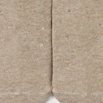 Younger Girls Beige & Gold Heart Tights