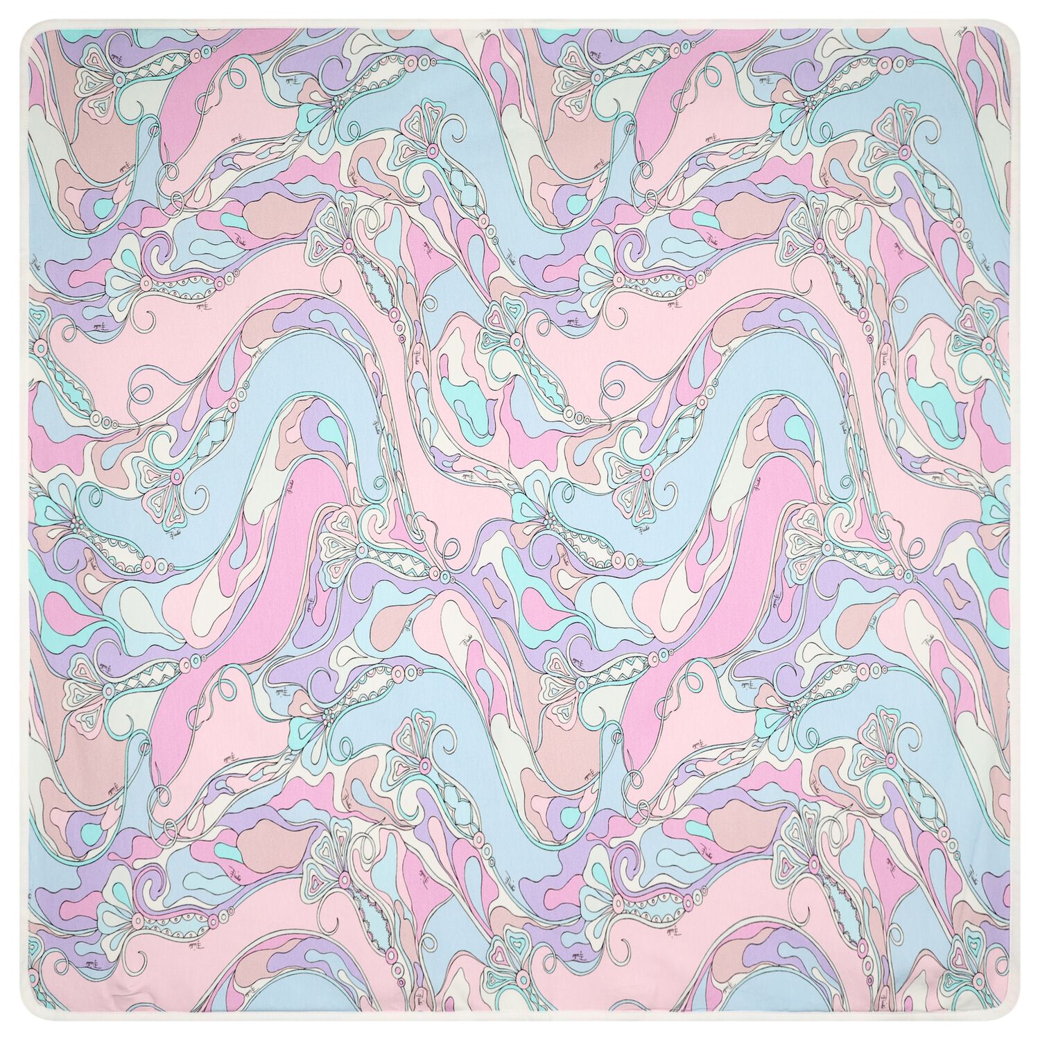 Baby Girls Pink & Lilac Orchidee Logo Blanket, 1, hi-res