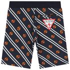 Boys Navy Blue Logo Shorts, 3, hi-res