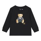 Baby Boys Black & Green Polo Bear Tartan Trouser Set, 1, hi-res