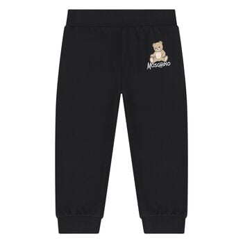 Younger Black Teddy Bear Logo Joggers