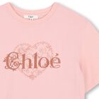 Girls Pink Heart Logo T-Shirt, 2, hi-res