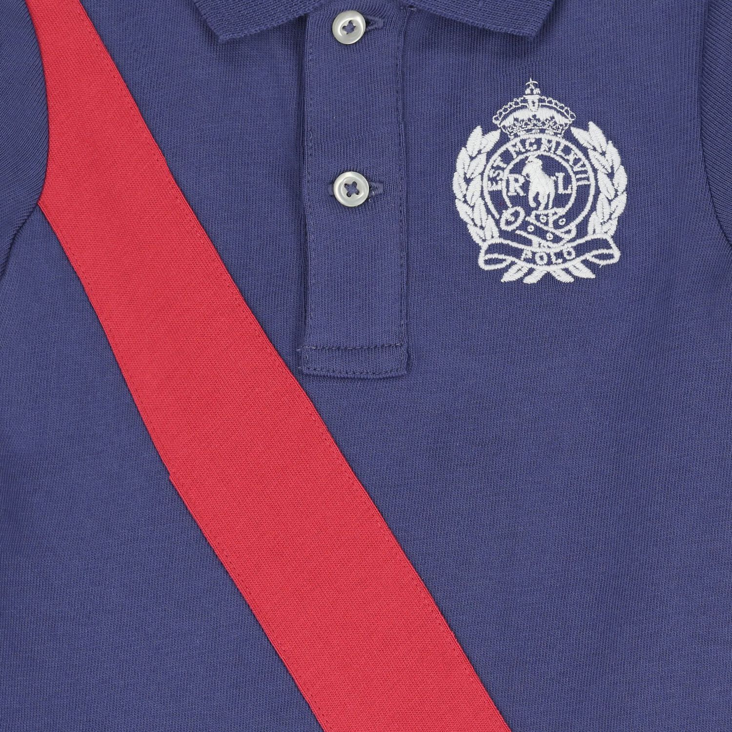 رومبير أطفال بولو بالشعار باللون الأزرق للأطفال, 1, hi-res