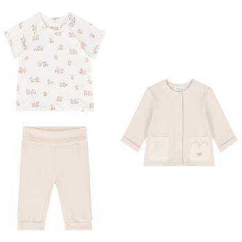 Mayoral Baby Ivory & Beige Tracksuit Set, 1 Baby Ivory & Beige Tracksuit Set