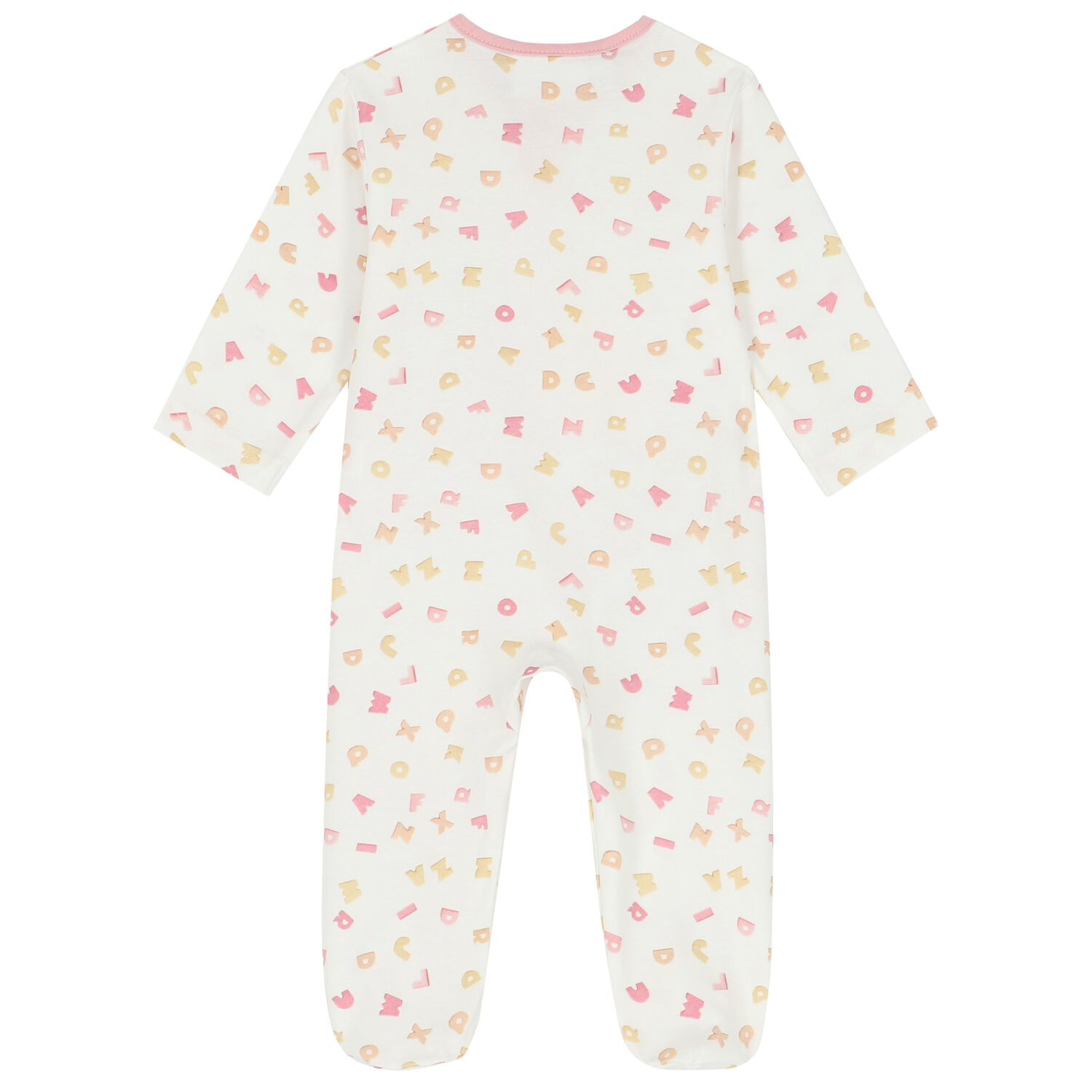 افرول بطبعة حروف باللون العاجى والوردى للبنات, 1, hi-res image number null