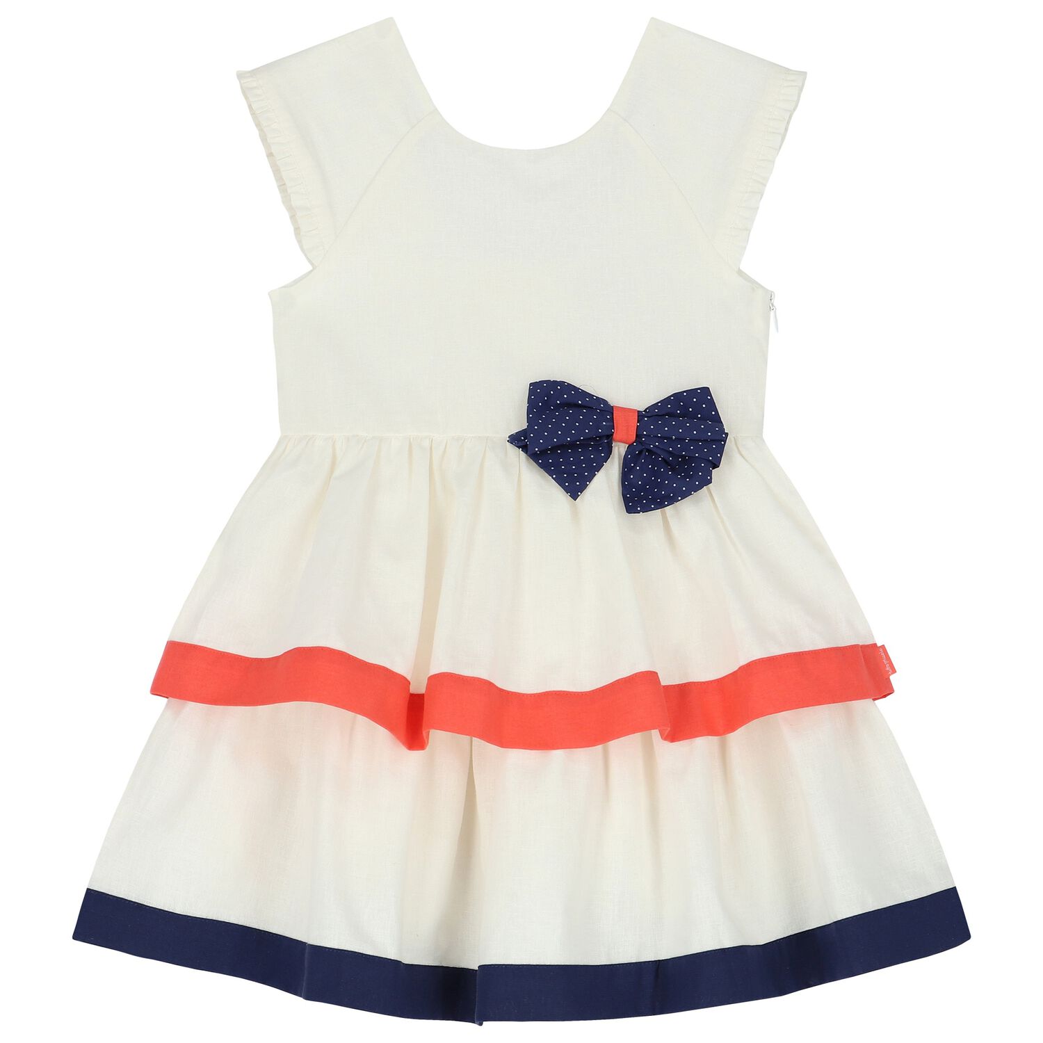 Girls White Bow Dress, 1, hi-res image number null