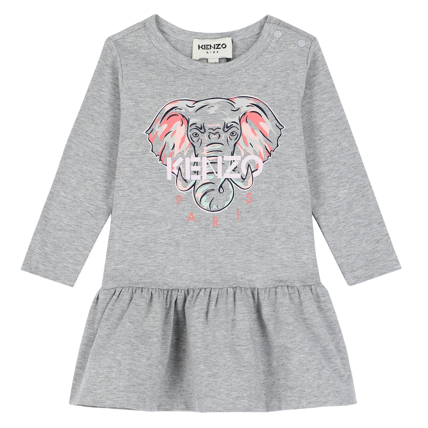KENZO KIDS Younger Girls Grey Logo Dress | Junior Couture USA