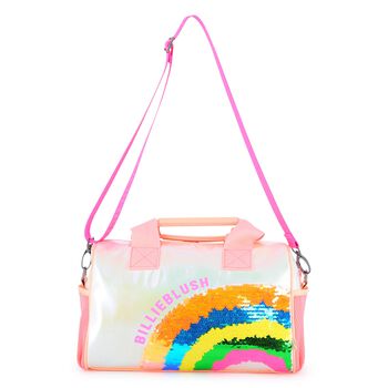 Girls Pink Iridescent Logo Bag