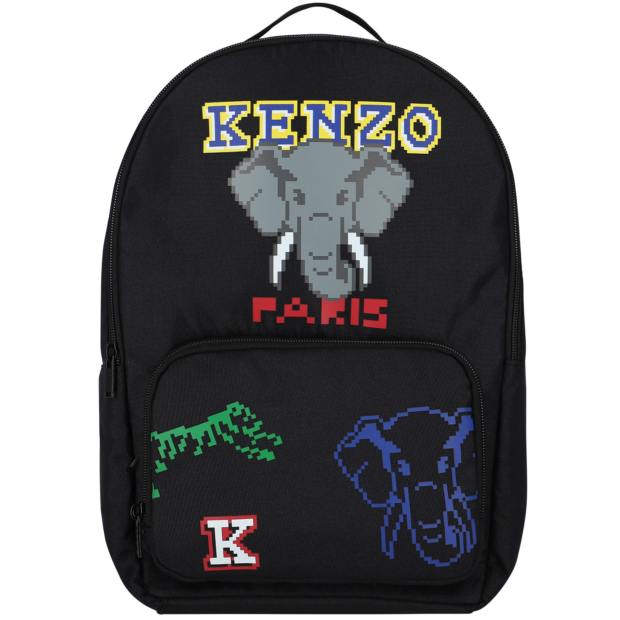 KENZO KIDS Boys Black Elephant Logo Backpack Junior Couture USA