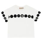 Girls Ivory Diamante T-Shirt, 1, hi-res