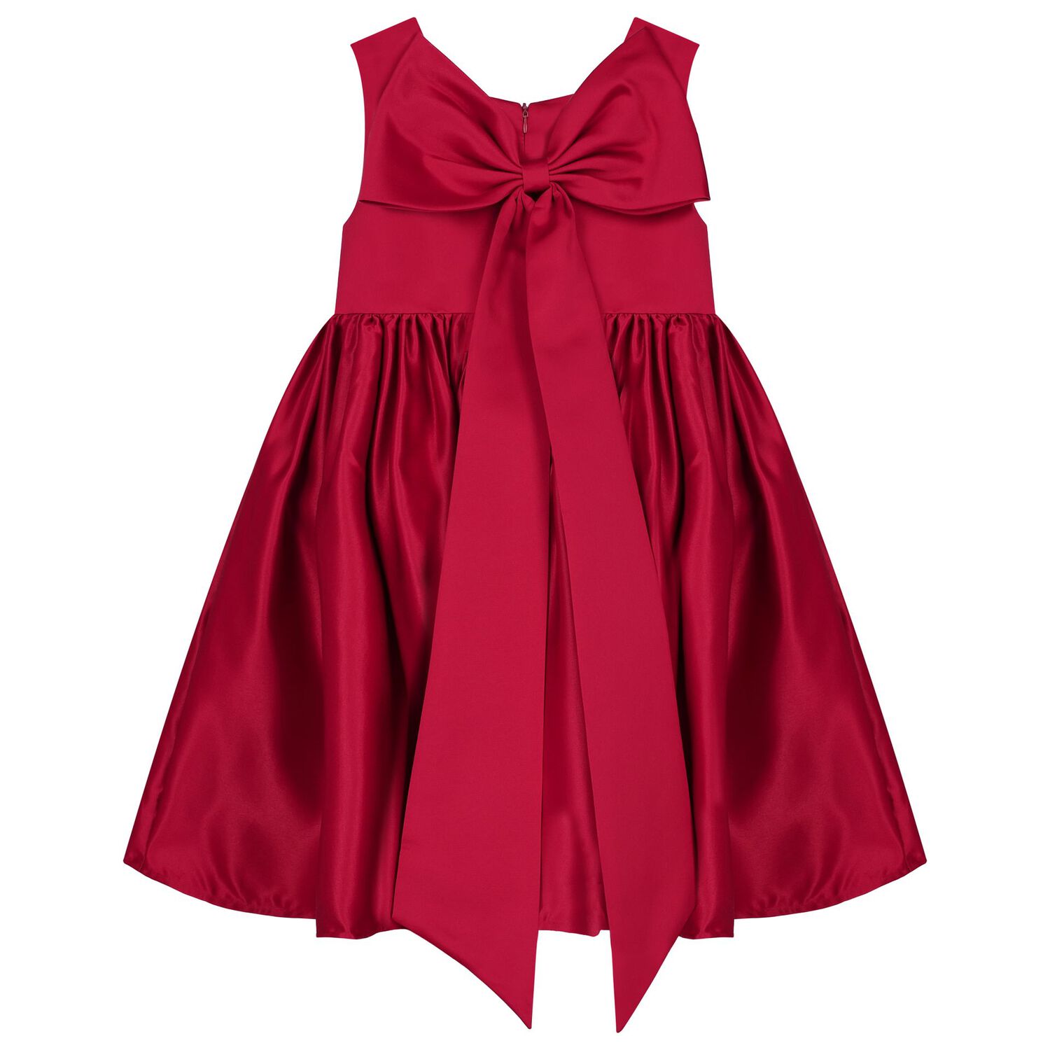 Girls Red Bow Dress, 2, hi-res