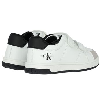 White & Black Logo Trainers