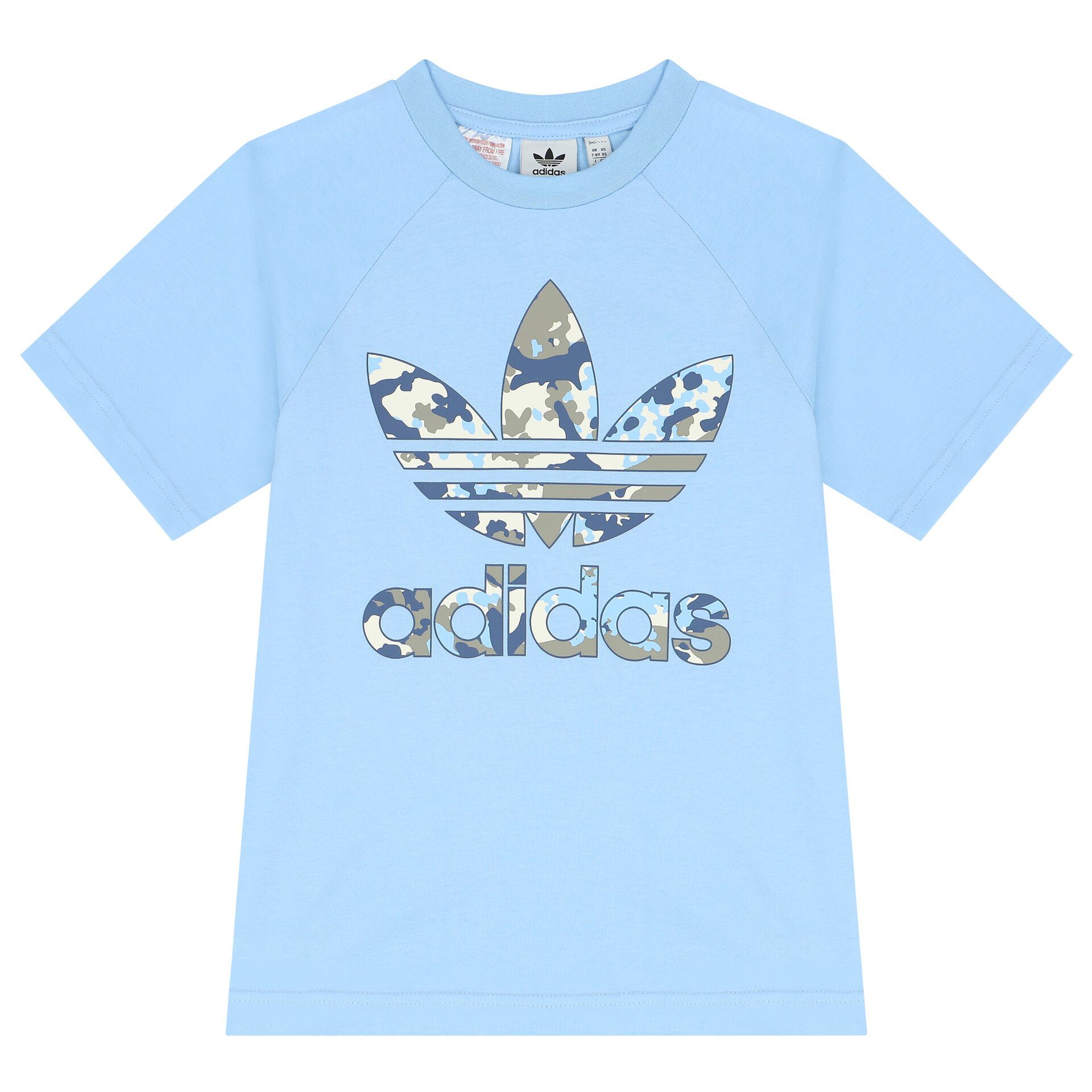 Adidas Kids Blue Trefoil Logo T Shirt Junior Couture USA