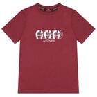 Boys Burgundy Logo T-Shirt, 1, hi-res