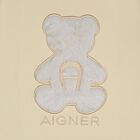 Girls Beige Faux Fur Teddy Bear Logo T-Shirt, 3, hi-res