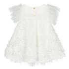 Baby Girls White Ruffled Tulle Dress, 1, hi-res