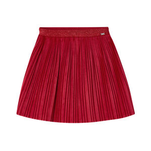 Girls Red Pleated Skirt